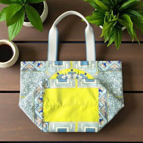 Tory Burch Ella Printed Market Tote Bag Recycled Nylon Greek Gardens Multicolor - Picture 14 of 16